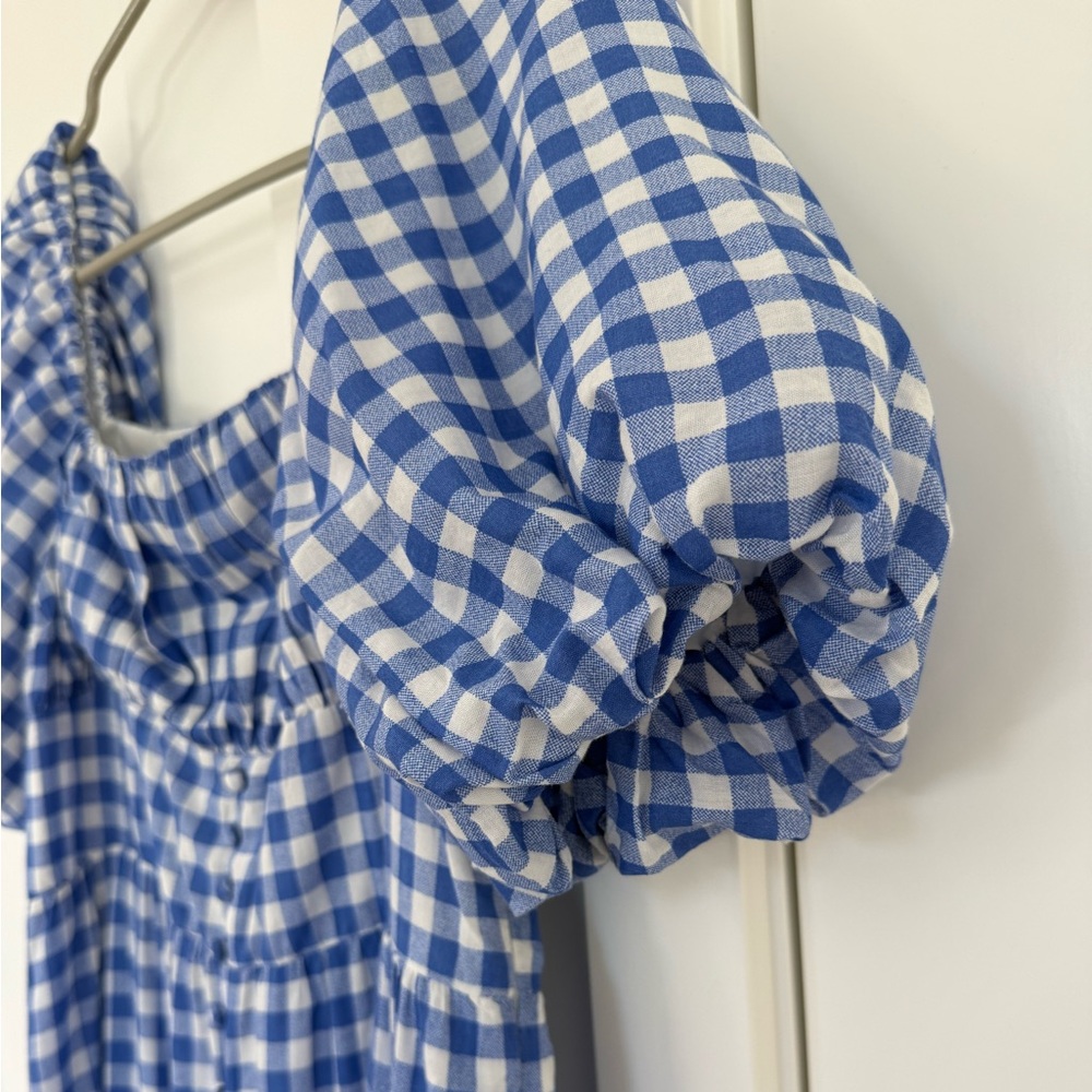 Hyacinth House Blue Gingham Puff Sleeve Dress - Picture 3 of 12
